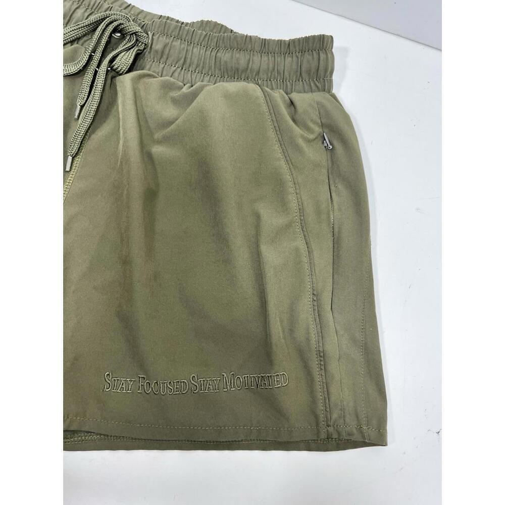 Men’s YoungLA Green Athletic Shorts Workout Gym Performance Sz L - Picture 3 of 8